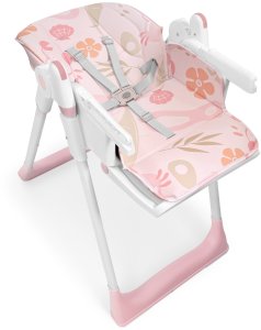 DUŻE SKŁADANE WIELOFUNKCYJNE KRZESEŁKO DO KARMIENIA 5W1 PAPUŚ RÓŻOWE 5