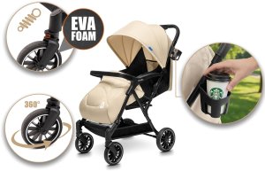 WÓZEK DZIECIĘCY SPACERÓWKA ORSETTO LUNA PIASKOWY 12