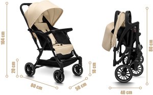 WÓZEK DZIECIĘCY SPACERÓWKA ORSETTO LUNA PIASKOWY 15