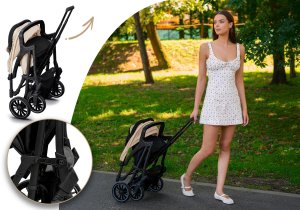 WÓZEK DZIECIĘCY SPACERÓWKA ORSETTO LUNA PIASKOWY 5