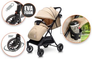 WÓZEK DZIECIĘCY SPACERÓWKA ORSETTO AURORA PIASKOWY 11