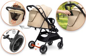 WÓZEK DZIECIĘCY SPACERÓWKA ORSETTO AURORA PIASKOWY 13