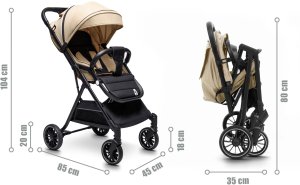 WÓZEK DZIECIĘCY SPACERÓWKA ORSETTO AURORA PIASKOWY 15