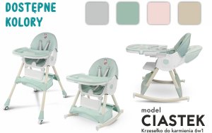 FUN BABY KRZESEŁKO DO KARMIENIA FUNKCJĄ BUJACZKA DLA DZIECI 6W1 SKŁADANE ZIELONE 13