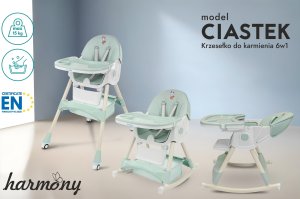 FUN BABY KRZESEŁKO DO KARMIENIA FUNKCJĄ BUJACZKA DLA DZIECI 6W1 SKŁADANE ZIELONE 2