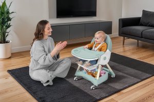 FUN BABY KRZESEŁKO DO KARMIENIA FUNKCJĄ BUJACZKA DLA DZIECI 6W1 SKŁADANE ZIELONE 4