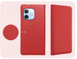 ETUI Z KLAPKĄ DO OPPO A5 4G / 5G CZERWONE ZAMYKANE MAGNETYCZNE KABURA CASE 4