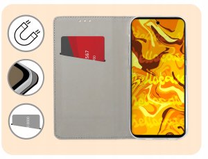 ETUI Z KLAPKĄ DO REALME C71 CZERWONE ZAMYKANE MAGNETYCZNE OCHRONNE KABURA 3