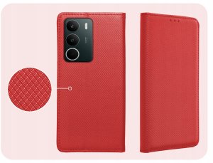 ETUI Z KLAPKĄ DO REALME C71 CZERWONE ZAMYKANE MAGNETYCZNE OCHRONNE KABURA 4