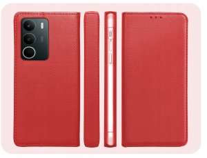 ETUI Z KLAPKĄ DO REALME C71 CZERWONE ZAMYKANE MAGNETYCZNE OCHRONNE KABURA 5