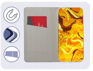 Hello Case ETUI Z KLAPKĄ DO XIAOMI REDMI NOTE 14 PRO 4G GRANATOWE ZAMYKANE MAGNETYCZNE 3