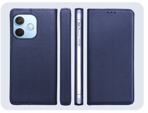 ETUI Z KLAPKĄ DO OPPO A5 4G / 5G GRANATOWE ZAMYKANE MAGNETYCZNE OCHRONNE 6