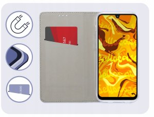 ETUI Z KLAPKĄ DO REALME C71 GRANATOWE ZAMYKANE MAGNETYCZNE OCHRONNE KABURA 3