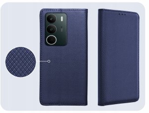 ETUI Z KLAPKĄ DO REALME C71 GRANATOWE ZAMYKANE MAGNETYCZNE OCHRONNE KABURA 4