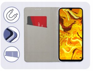ETUI Z KLAPKĄ DO XIAOMI REDMI 14C 4G / 5G / REDMI A4 / POCO C75 GRANATOWE 3