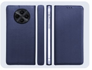 ETUI Z KLAPKĄ DO XIAOMI REDMI 14C 4G / 5G / REDMI A4 / POCO C75 GRANATOWE 6