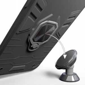 ETUI PANCERNE DO SAMSUNG GALAXY A42 5G CZARNE OBUDOWA ARMOR HOLDER SZKŁO 6