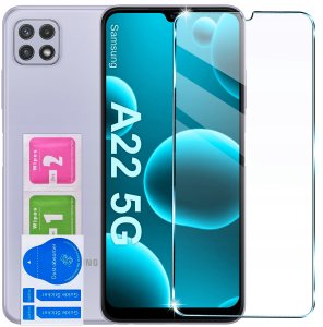 Etui Pancerne CZARNE SLIDE do Samsung A22 5G WZMACNIANE + 2x Szkło 9H 8