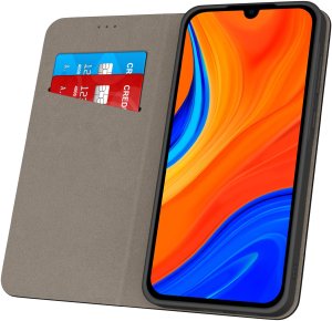 Etui z klapką do Huawei Y6s Zamykane Czarne Futerał 2