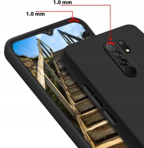 ZESTAW Etui do Xiaomi Redmi 9 | Matowe Czarne Silikon Slim + 2 SZTUKI SZKŁO 4