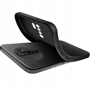 ZESTAW Etui do Xiaomi Redmi 9 | Matowe Czarne Silikon Slim + 2 SZTUKI SZKŁO 5