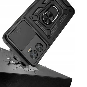 Etui do Motorola Moto E22 | E22i PANCERNE SLIDE RING CASE + SZKŁO 9H 6
