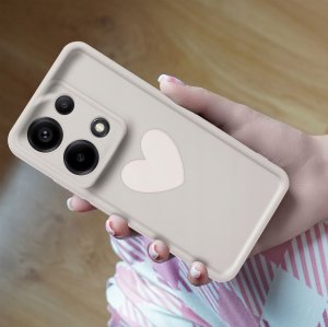 Etui do Xiaomi Redmi Note 13 Pro 4G silikonowe MATOWE serce + Szkło 9H 4