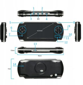 KONSOLA PRZENOŚNA X6 RETRO MINI 1000 GIER 8GB 4.3' X6 10