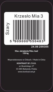 Szare krzesło skandynawskie stylowe do salonu kuchni i biura 15