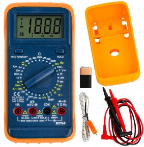 Dokładny Multimetr Cyfrowy Elektryczny Miernik Prądu Tester + Termosonda My64 12