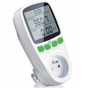 LICZNIK MIERNIK ZUŻYCIA PRĄDU ENERGII WATOMIERZ POBÓR PRĄDU WYŚWIETLACZ LCD 2