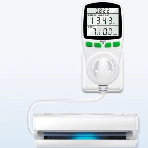 LICZNIK MIERNIK ZUŻYCIA PRĄDU ENERGII WATOMIERZ POBÓR PRĄDU WYŚWIETLACZ LCD 4