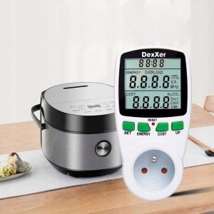 LICZNIK MIERNIK ZUŻYCIA PRĄDU ENERGII WATOMIERZ POBÓR PRĄDU WYŚWIETLACZ LCD 10