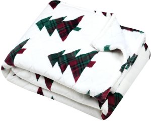Koc świąteczny KLAUS w choinki, 130 × 160 cm 2