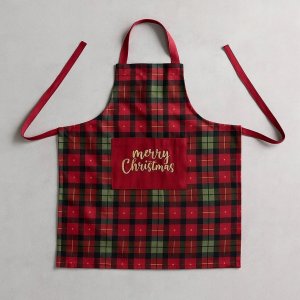 Świąteczny fartuch kuchenny z kieszenią, 80 x 80 cm 2