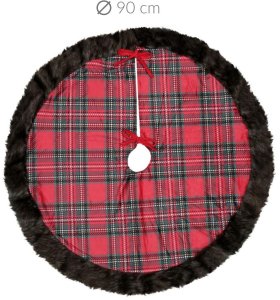 Dywan choinkowy KLAUS, z futrzanym wykończeniem, Ø 90 cm 2