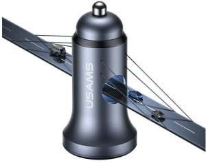 Ładowarka samochodowa USAMS CC320 Aluminium 2.4A 2xUSB-A tarnish 3
