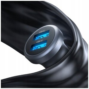 Ładowarka samochodowa USAMS CC320 Aluminium 2.4A 2xUSB-A tarnish 4