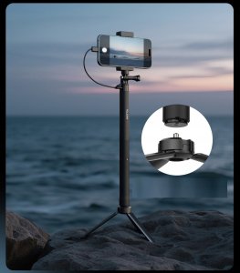 Selfie Stick Powerbank 5000mah Usb-c Monopod 1/4"" Gopro Do Aparatu Kamery / S1-css-05 5