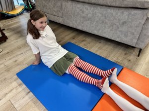 Materac gimnastyczny LEE 100x100x5 cm zielony składany rzepy pokrowiec 4