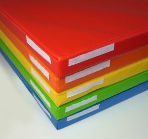 Materac gimnastyczny LEE 100x100x5 cm żółty składany rzepy pokrowiec 2