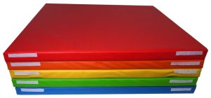 Materac gimnastyczny LEE 100x100x5 cm żółty składany rzepy pokrowiec 8