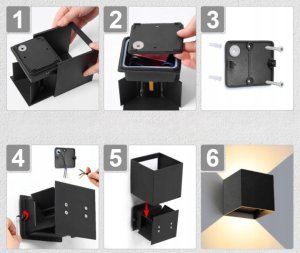 Lampa wisząca Lenovo Ledmo 4 sztuki lamp ściennych LED do wewnątrz/na zewnątrz 12W 2700-3000K 16