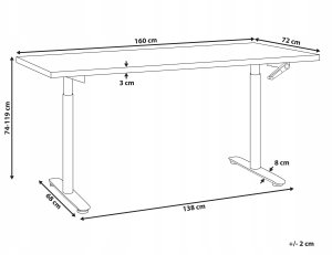 Biurko Beliani Destinas Czarno-Beżowe 160 cm x 72 cm 2