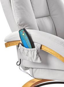 Beliani Fotel z masażem FORCE Z podnóżkiem Jasnoszary 12