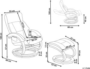 Beliani Fotel z masażem FORCE Z podnóżkiem Jasnoszary 3