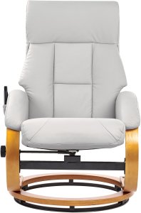 Beliani Fotel z masażem FORCE Z podnóżkiem Jasnoszary 5