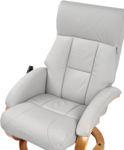 Beliani Fotel z masażem FORCE Z podnóżkiem Jasnoszary 8