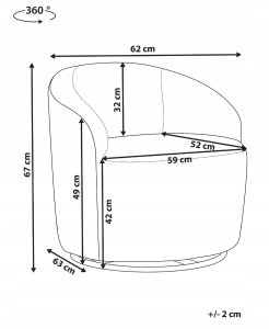 Fotel obrotowy DAVIK Boucle Pastelowy róż 3