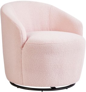 Fotel obrotowy DAVIK Boucle Pastelowy róż 6